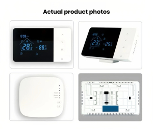 <span class=keywords><strong>Thermostat</strong></span> intelligent <span class=keywords><strong>sans</strong></span> <span class=keywords><strong>fil</strong></span> RF433, contrôle Wifi Tuya, double alimentation, minuterie <span class=keywords><strong>programmable</strong></span>, portée RF de 100M, pour montage mural - Product Image 6
