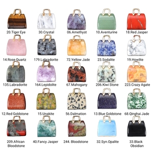 Spécial 25*27MM Sac En Forme De Jaspe <span class=keywords><strong>Rouge</strong></span> Pendentif Coloré Tissé Collier Délicat Cristal Agate Charmes Femmes Bijoux Cadeau De Vacances - Product Image 6