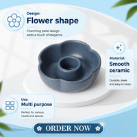 Ensemble de bougeoirs en céramique mate de style nordique, base de bougeoir conique en forme de fleur colorée pour centre de table et décoration de fête