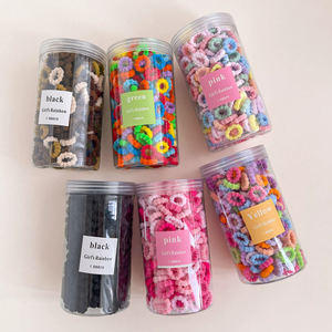 200 accessori ecologici per capelli elastici color caramella per bambini in scatola per capelli che non fanno male - Product Image 2