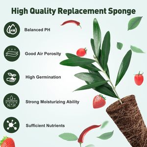 Paquete de 50 esponjas de cultivo hidropónico <span class=keywords><strong>AeroGarden</strong></span>, vainas de inicio de semillas, esponjas de crecimiento de raíces de repuesto, 10 etiquetas, 1 pinza, jardín interior - Product Image 3