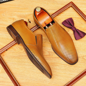 Sandales décontractées pour hommes de luxe, mode extérieure, sandales respirantes en cuir de vache, pantoufles légères en cuir - Product Image 3