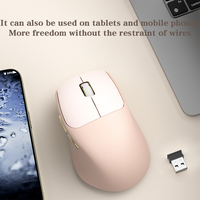 Mouse Gaming Optik Dual-mode Isi Ulang 2.4g + BT Nirkabel untuk PC Kantor dan Gaming