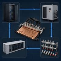 Plaque de refroidissement liquide pour serveur de centre de données, dissipateur thermique en cuivre à micro-canaux avec connecteur rapide anti-fuite CE