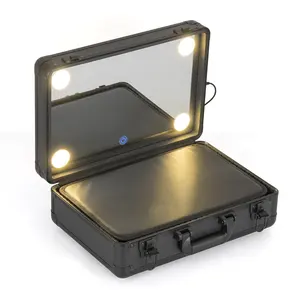 Светодиодный Hd ящик для хранения косметики, косметический Органайзер со светодиодной подсветкой, зеркало для макияжа