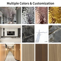 Panneau mural en PVC imitation marbre, vente en gros OEM, 1220x2440mm, décoration intérieure pour hôtel, bureau, centre commercial