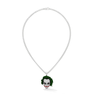 Colgante Infantil Joker Iced de Plata de Ley Chapado en Oro de 18K, Inspirado en el Villano Icónico de Gotham, con Incrustaciones Completas de Circonitas Cúbicas - Product Image 2