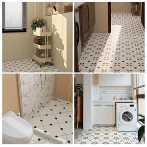 Ubin Lantai Keramik Motif Bunga Kecil Warna-warni Sederhana 200x200mm Tebal 6mm Anti Selip Gaya Nordik untuk Dapur Apartemen Sekolah - Product Image 4