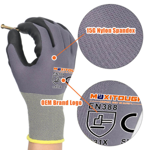 <span class=keywords><strong>Gants</strong></span> <span class=keywords><strong>de</strong></span> travail MaxiTough Factory Fashion Grey 15g en nylon et élasthanne, tricot sans couture, lavables, avec <span class=keywords><strong>grip</strong></span>, protection pour la construction - Product Image 5