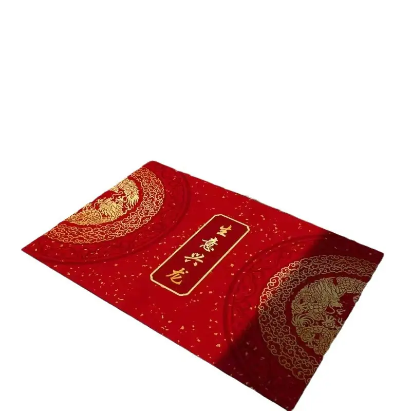 2024 année du dragon tapis de sol tapis de porte rouge tapis de nouvel an festif tapis de porte absorbant et sale tapis antidérapant en velours cristal