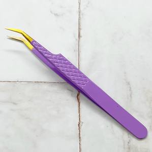 Pinzas de extensión de pestañas de 90 grados con logotipo personalizado, pinzas de extensión de pestañas de volumen ruso de acero inoxidable con etiqueta privada para extensión de pestañas - Product Image 5