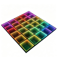 3D Infinity-Spiegel LED-Tanzbodenplatte RGB Abyss-Licht Gehärtetes Glas DMX512 Bühnenpanel für Hochzeit Nachtclub Bar KTV