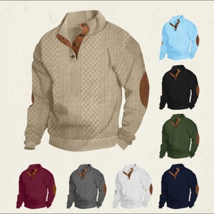 Pull tricoté jacquard pour <span class=keywords><strong>homme</strong></span> grande taille à col montant et manches longues, style décontracté pour l'extérieur, collection Printemps-Automne, best-seller - Product Image 1