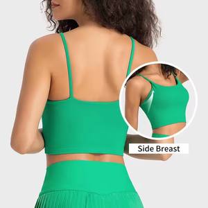 Sujetador deportivo para mujer recién llegado con almohadilla en el pecho, traje de Yoga trasero Sexy, sujetador con <span class=keywords><strong>tirantes</strong></span> para gimnasio, <span class=keywords><strong>camisetas</strong></span> sin mangas atléticas - Product Image 1