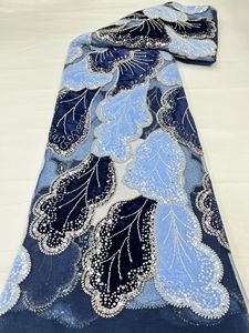 Tissu en dentelle de velours brodé populaire à prix de gros, dentelle de mariage, tissu en flanelle laser pour vêtements - Product Image 1