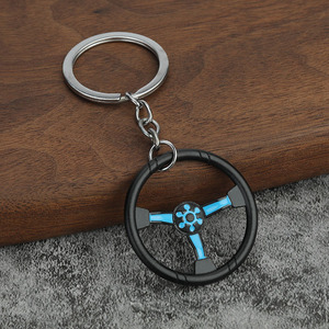 Llavero de aleación de zinc con diseño de volante de carreras, moderno, de fábrica, pequeño regalo creativo para parejas, colgante para bolso - Product Image 3