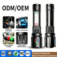 Lampe torche rechargeable multifonctionnelle 20W, haute luminosité, avec aimant, lumière latérale, étanche IP66, lampe de camping d'urgence