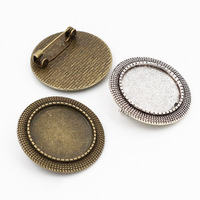 Broche à base de cabochon multi-styles plaquée argent antique et bronze antique, taille intérieure de 20 mm