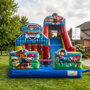 Scivolo Gonfiabile Commerciale per Bambini con Castello Rimbalzante, Combo Scivolo e Ostacoli per Esterni con Soffiatore - Product Image 1