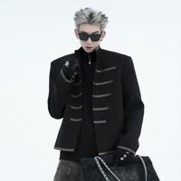 Veste pour homme OEM/ODM, style gothique, col montant, garniture tressée, prix de gros, fournisseur d'usine, vêtement d'extérieur Hussar personnalisable