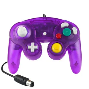 Manette de jeu filaire GC pour Nintendo Gamecube, couleur violette, Transparent, Joystick, contrôleur Ngc