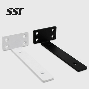 Ensemble d'étagères en fer peint robustes SSR avec supports muraux triangulaires, supports en L de 4 mm pour support standard - Product Image 1