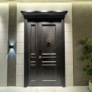 Pintu Masuk Depan Mewah Berkualitas Tinggi Warna Hitam Gaya Eropa Pintu Depan Aluminium Keamanan Eksterior untuk Rumah - Product Image 1