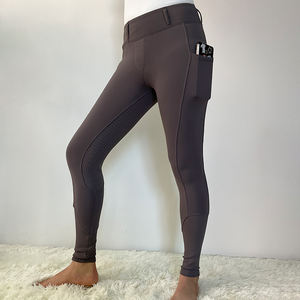 따뜻한 플러시 양털 여성 말 승마 바지 딥 사이드 포켓 승마 바지 4 방향 스트레치 승마 의류 - Product Image 3