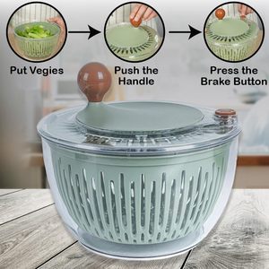 Accessoires de cuisine : Essoreuse à salade manuelle en plastique pour légumes et salades - Product Image 3