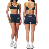 Ensemble de yoga personnalisé avec logo, 6 pièces, pour sports de plein air, ajustement slim, dos élégant et absorption des chocs