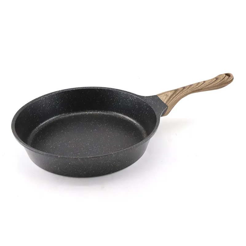Gold marble coating frying pan die casting aluminum fry pan cast frying pan for home