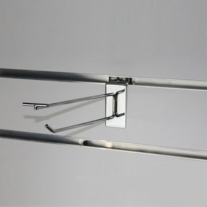 Metal <strong>chrome</strong> slatwall display <strong>hook</strong> with plastic price label holder - Product Image 3