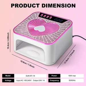 Lampe à LED UV pour ongles, 45 LED, lampe de séchage pour vernis gel, machine de séchage avec capteur automatique, lampe à LED UV en forme de cœur, outil de séchage - Product Image 6