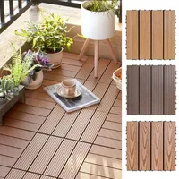 Neue Umweltfreundliche Feuerfeste Wasserdichte Rutschfeste Quadratische Ineinandergreifende Outdoor-Bodenplatten Selbstverlegende Terrassenfliesen aus Holz-Kunststoff