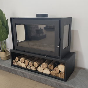 Precio de fábrica Estufa de leña Calefacción interior Calentador de leña <span class=keywords><strong>Chimenea</strong></span> moderna con <span class=keywords><strong>puerta</strong></span> de vidrio - Product Image 6