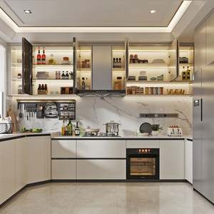 Ensemble d'armoires de cuisine en forme de L Santopova, avec rangement intégré (personnalisable) - Product Image 3