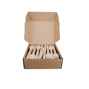 Vente en gros de couteaux en bois biodégradables jetables, respectueux de l'environnement, fourchette et cuillère, <span class=keywords><strong>couverts</strong></span> avec boîtes - Product Image 6