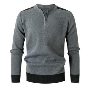 Maglione lavorato a maglia da uomo a metà collo alto e caldo mezzo <span class=keywords><strong>con</strong></span> cerniera alla moda maglione <span class=keywords><strong>con</strong></span> fondo Casual oversize - Product Image 2