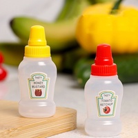 Distributeur de ketchup en plastique de taille de voyage de 25ml Nouveau produit Petite bouteille de sauce à presser avec bouchon verseur pour mayonnaise et moutarde