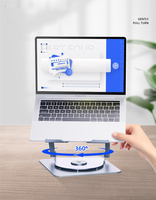 Support d'ordinateur portable pliable ergonomique en aluminium avec 2 ventilateurs de refroidissement RGB silencieux et support de tablette pivotant à 360° pour bureau