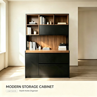 Meuble de rangement moderne 2026 avec tiroirs, étagères ouvertes, grande capacité, bibliothèque en bois, buffet pour salon