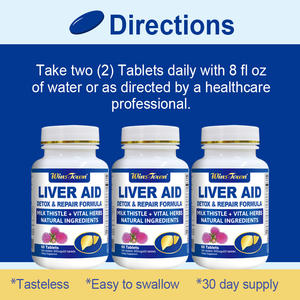 Tabletas Wins Town Liver Aid, Suplemento Natural Premium para la Salud del Hígado, Apoyo para la Desintoxicación del Hígado, Suplementos Diarios Suaves para la Salud - Product Image 2