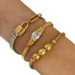 Bracciale Estivo da Donna Valiana in Argento Sterling 925 Placcato Oro 18k con Zirconia e Pietre Naturali - Product Image 6