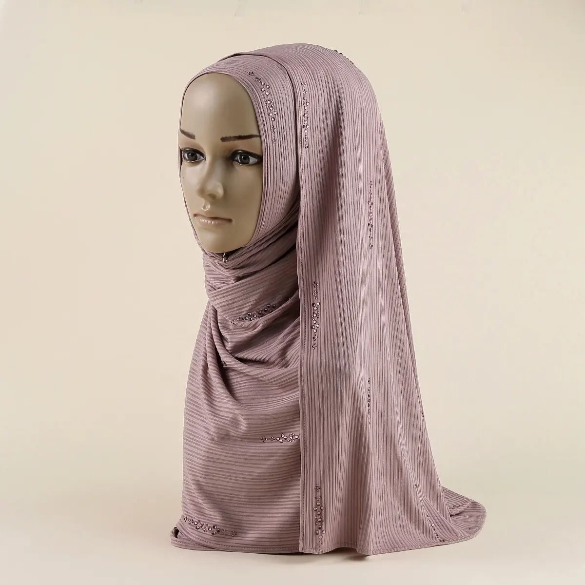 2021 новый высококачественный Эластичный хлопковый хиджаб со стразами, модный мусульманский шарф, шали