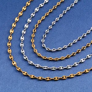 سلاسل قهوة يدوية الصنع من الفولاذ المقاوم للصدأ، إكسسوارات مجوهرات للرجال والنساء، قلادة تشوكر للرقبة، هدية يمكنك صنعها بنفسك - Product Image 2