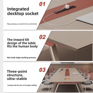 <span class=keywords><strong>Mesa</strong></span> de Conferencia para <span class=keywords><strong>Oficina</strong></span>, Larga, Minimalista, Moderna, con Juego de Sillas para Sala de Reuniones, Pequeña, para Recepción, Estilo Mostrador, de Bambú, Desmontable - Product Image 5