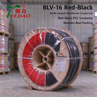 Fil électrique multibrin en aluminium isolé PVC Yedao BLV-16 16mm² rouge-noir, tension nominale 750V, -5~+70°C pour applications électriques de bâtiment