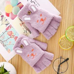 Nouveaux gants en laine tricotée pour enfants, avec rabat, pour l'extérieur, pour garder les doigts au chaud, vente en gros - Product Image 1