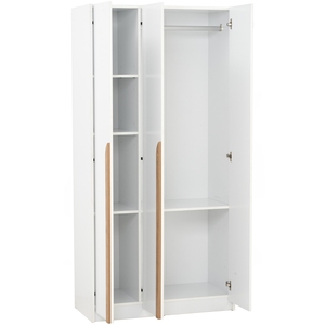 Large 3 Door White Oak Colour MANDO Wardrobe Scandinavian Style Triple Closet for Master Bedroom Spacious Clothing Organization - Product Image 2