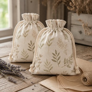 Pochette en toile écologique en coton et lin avec cordon de serrage, pour la vie quotidienne, emballage cadeau, sac de rangement léger, couleur personnalisée - Product Image 2